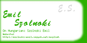 emil szolnoki business card